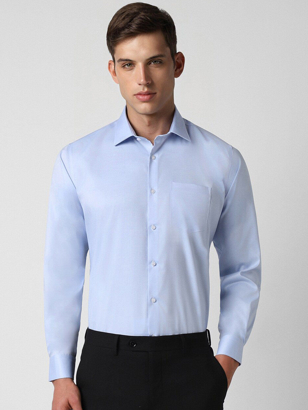 

Van Heusen Spread Collar Long Sleeves Cotton Formal Shirt, Blue