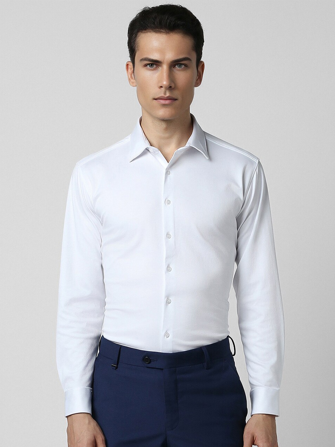 

Van Heusen Long Sleeves Slim Fit Opaque Cotton Formal Shirt, White