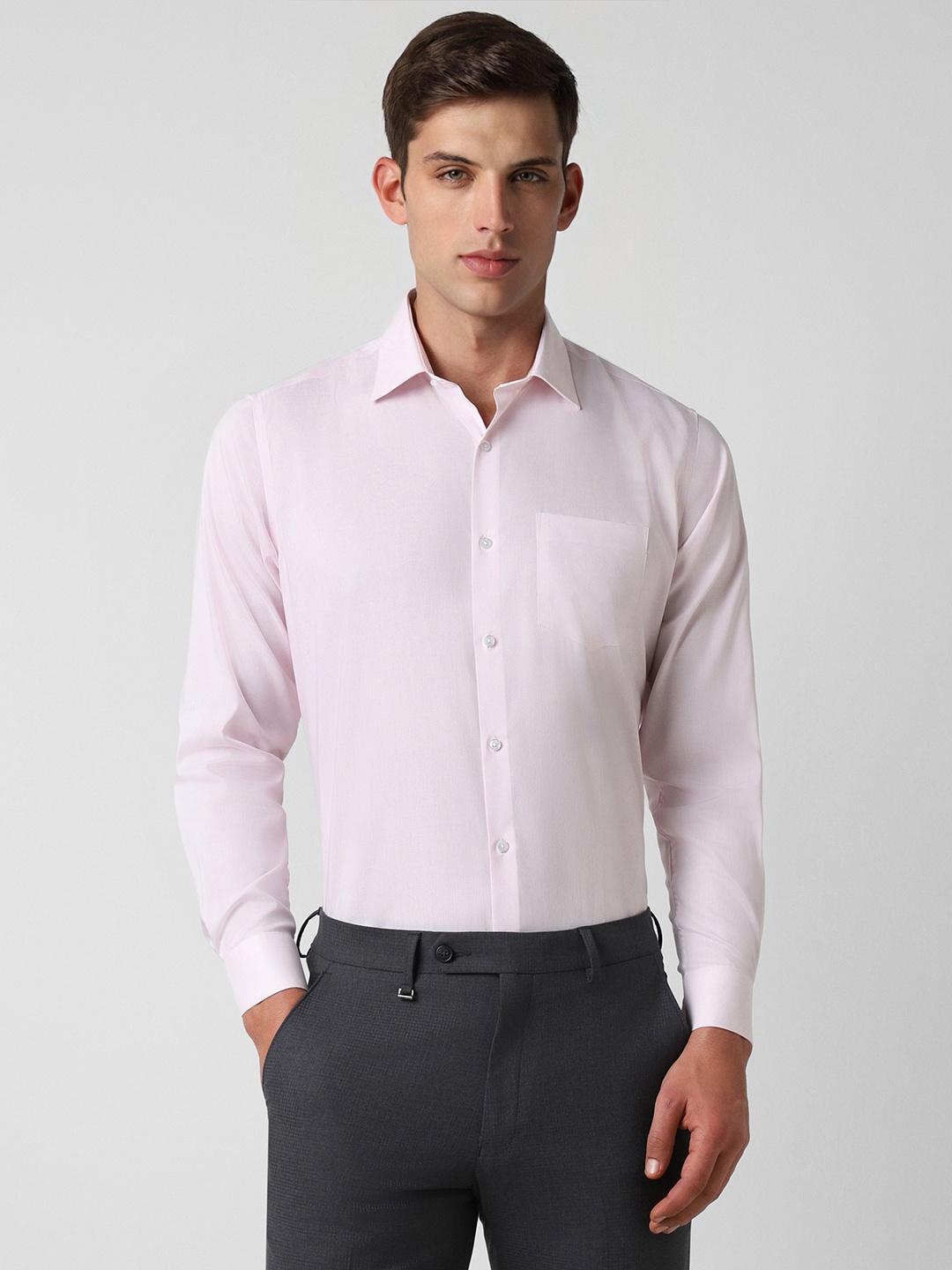 

Van Heusen Spread Collar Long Sleeves Cotton Slim Fit Formal Shirt, Pink