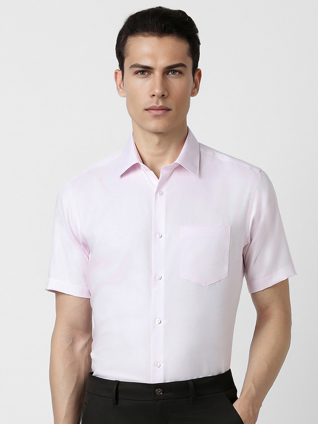 

Van Heusen Spread Collar Cotton Formal Shirt, Pink