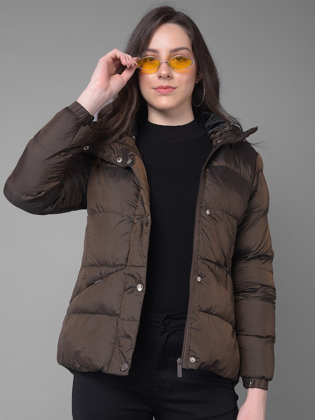 

Crimsoune Club Mock Collar Puffer Jacket, Brown