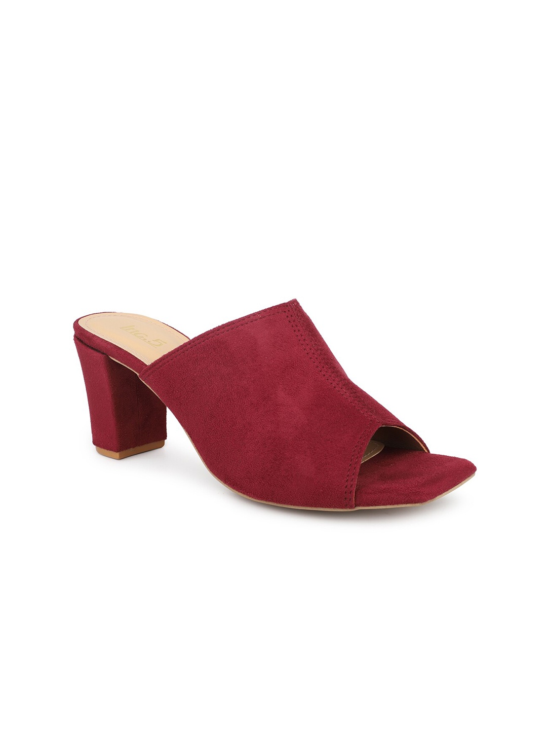 

Inc 5 Peep Toe Block Heeled Mules, Maroon