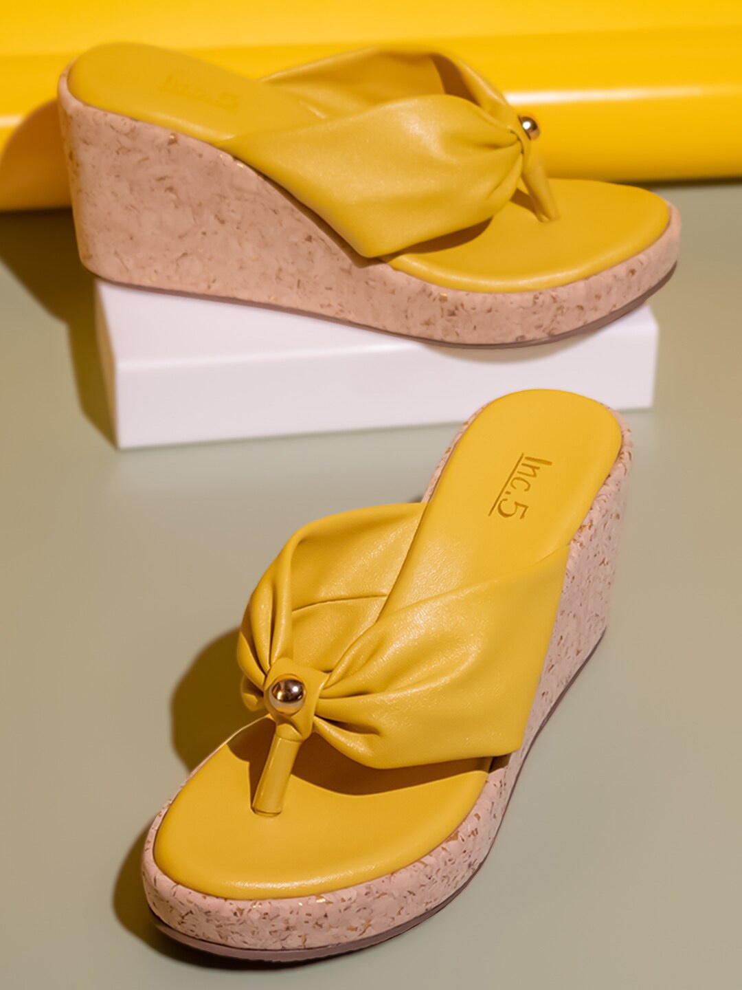 

Inc 5 Open Toe Wedge Heels, Yellow