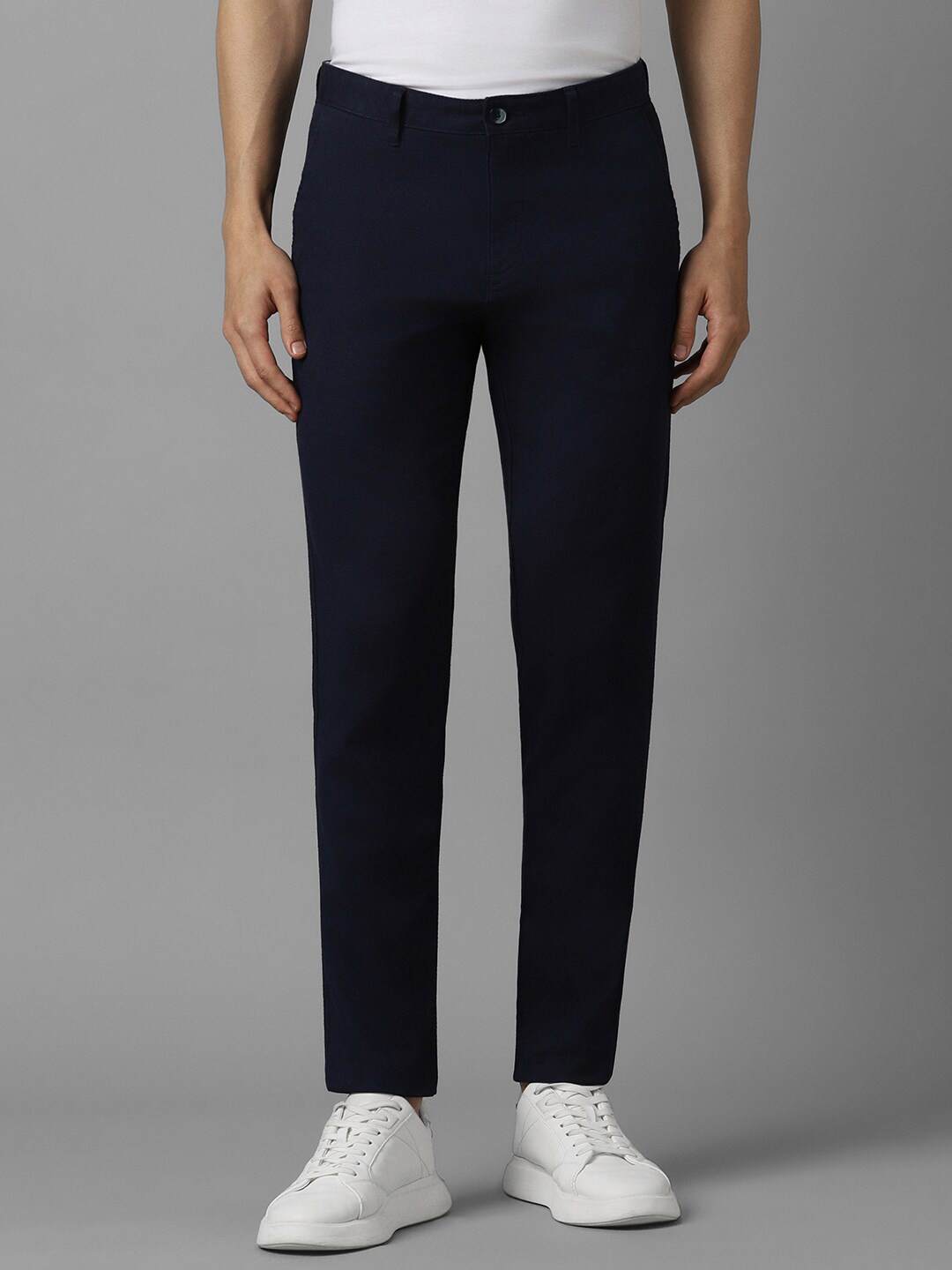

Louis Philippe Sport Men Mid-Rise Slim Fit Trousers, Navy blue