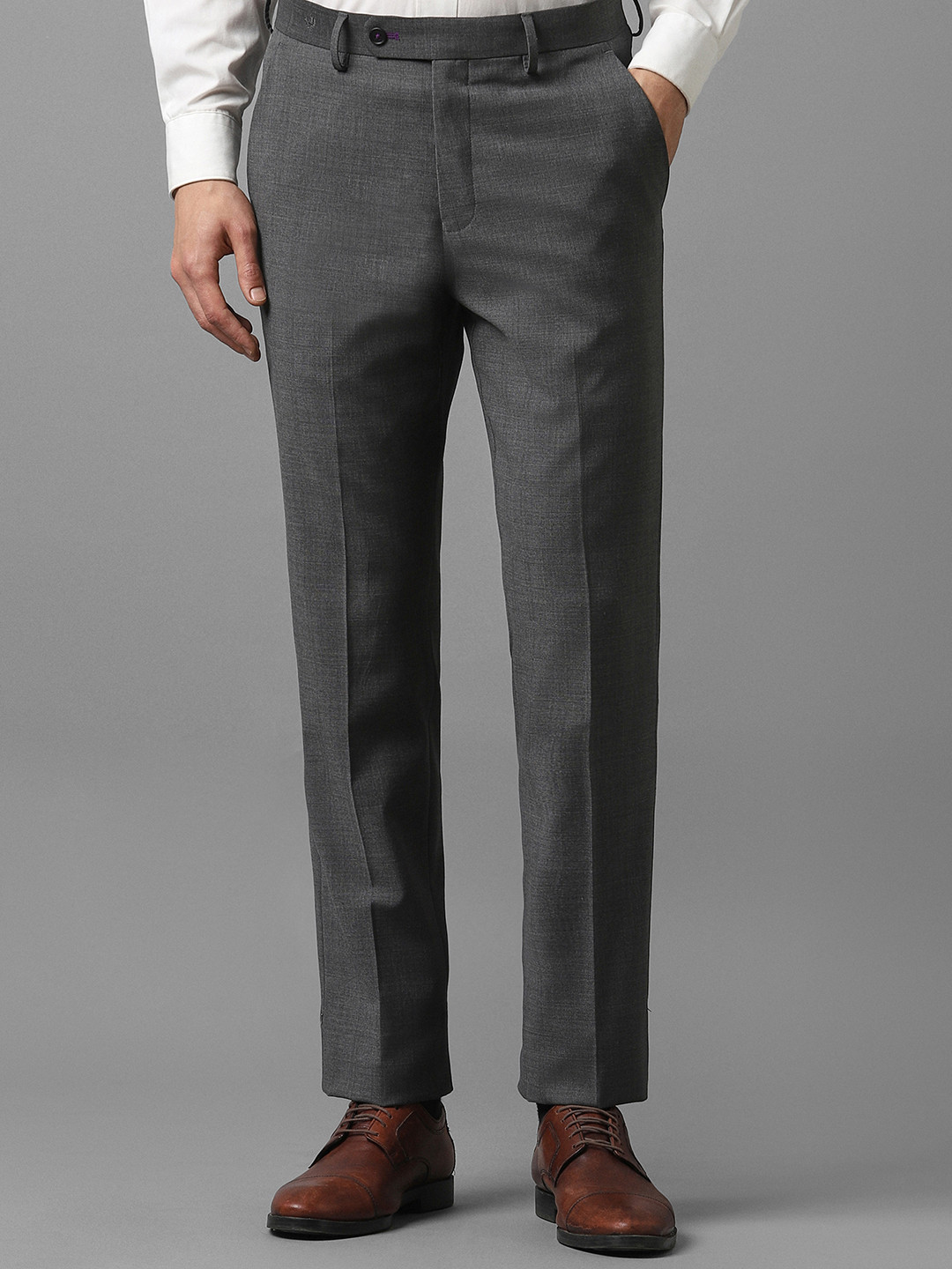 

Luxure by Louis Philippe Men Mid-Rise Slim Fit Trousers, Grey
