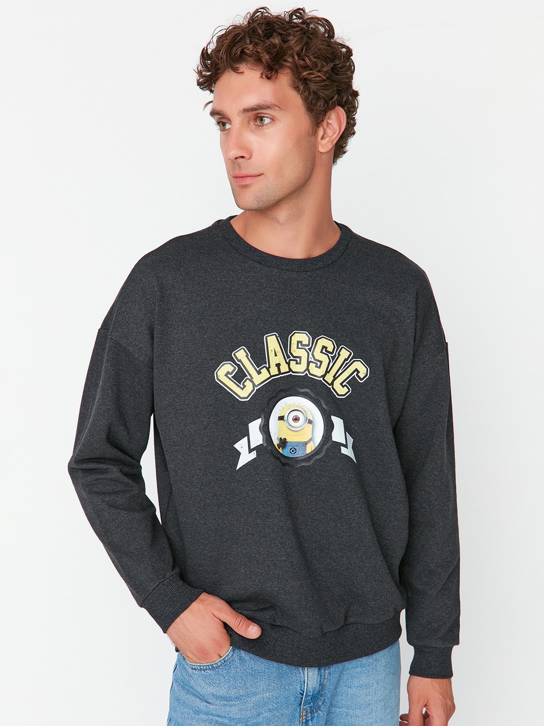 

Trendyol Printed Round Neck Sweatshirt, Na