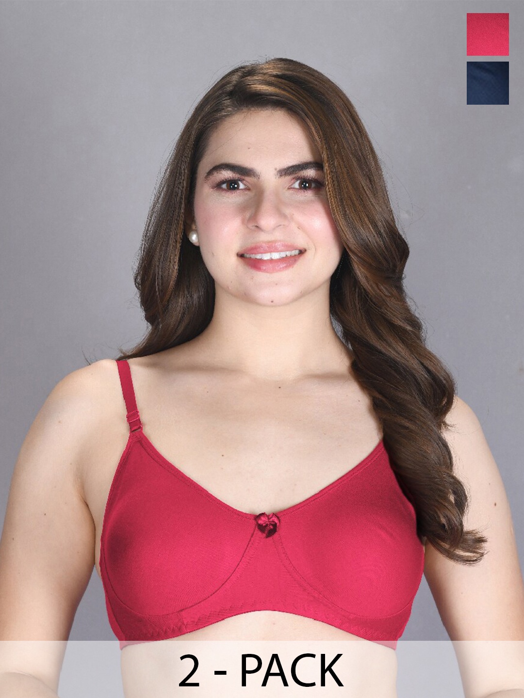 

LUX VENUS Pack Of 2 Full Coverage Cotton Bra, Pink