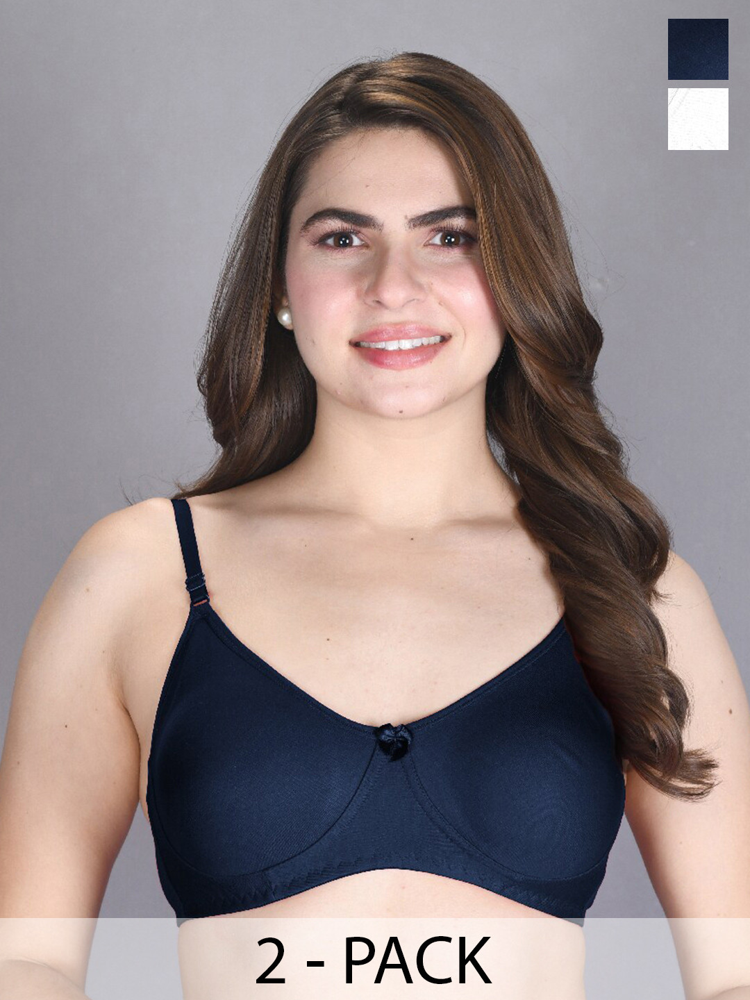 

LUX VENUS Pack Of 2 Full Coverage Cotton T-shirt Bra With All Day Comfort, White