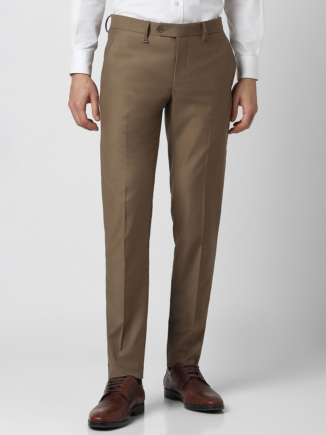 

Van Heusen Men Ultra Slim Fit Formal Trousers, Brown
