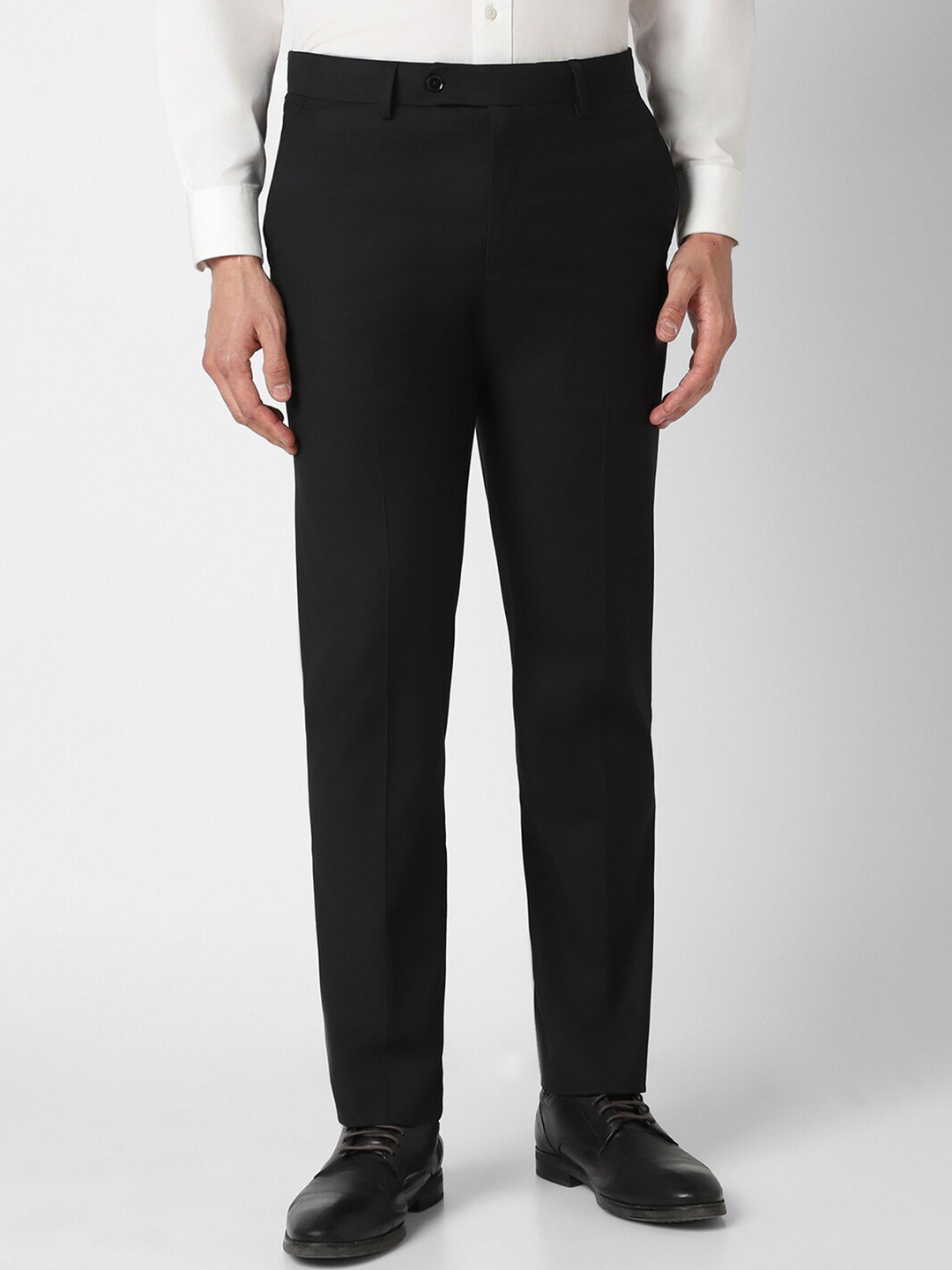 

Van Heusen Men Mid Rise Slim Fit Formal Trouser, Black