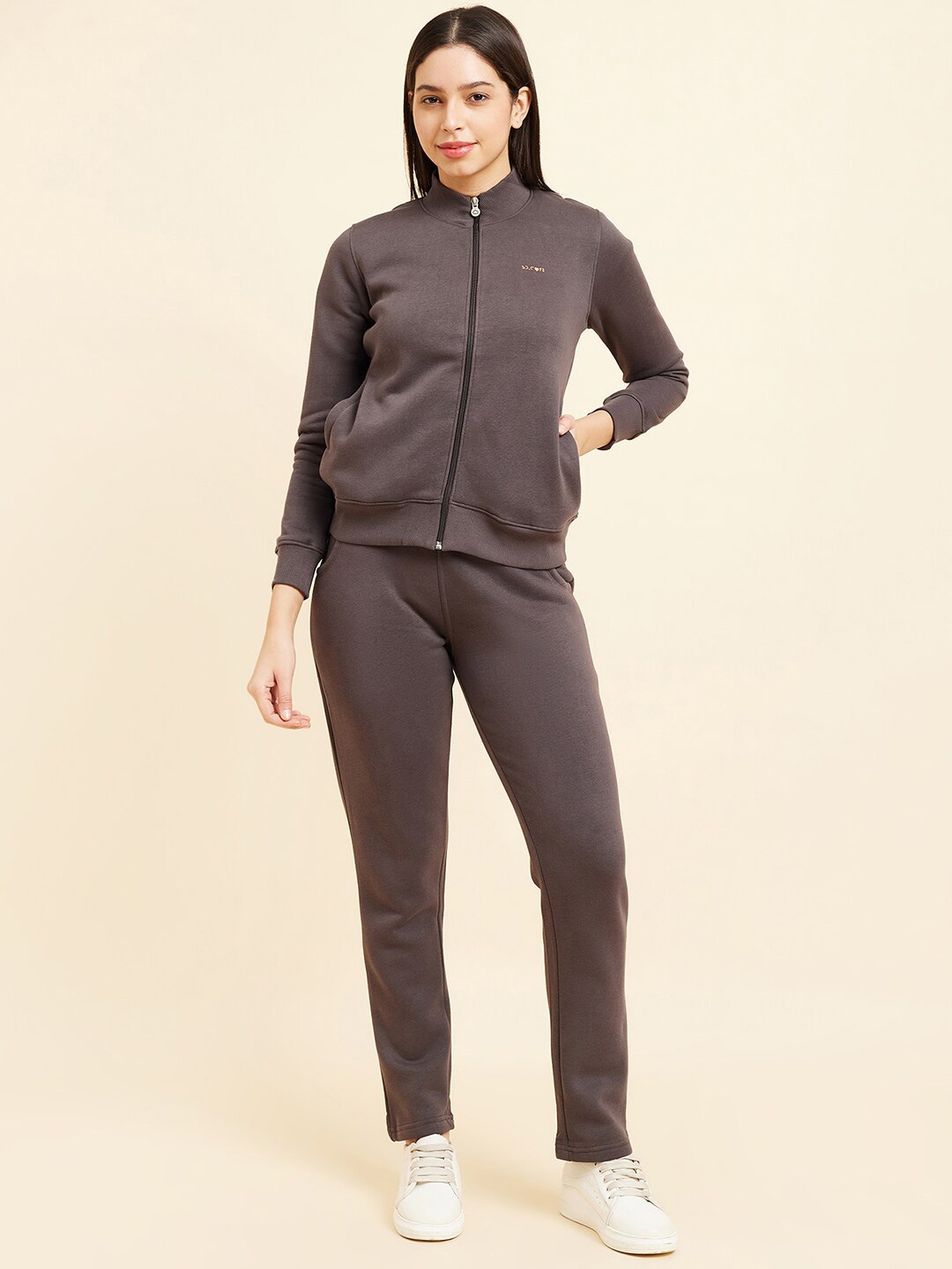 

Sweet Dreams Grey Mock Collar Fleece Sweatshirt & Trackpant
