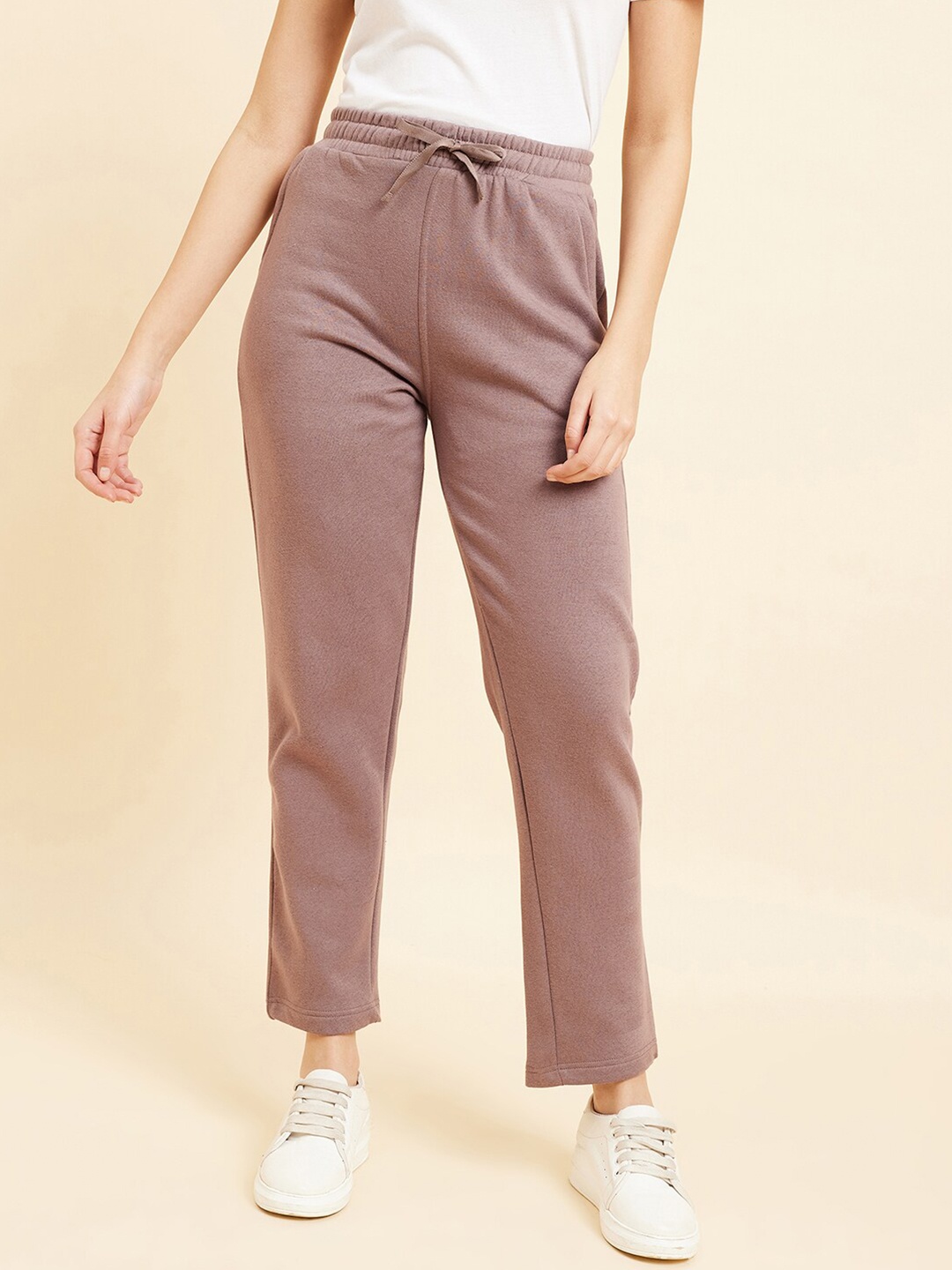 

Sweet Dreams Women Brown Mid-Rise Fleece Track Pants
