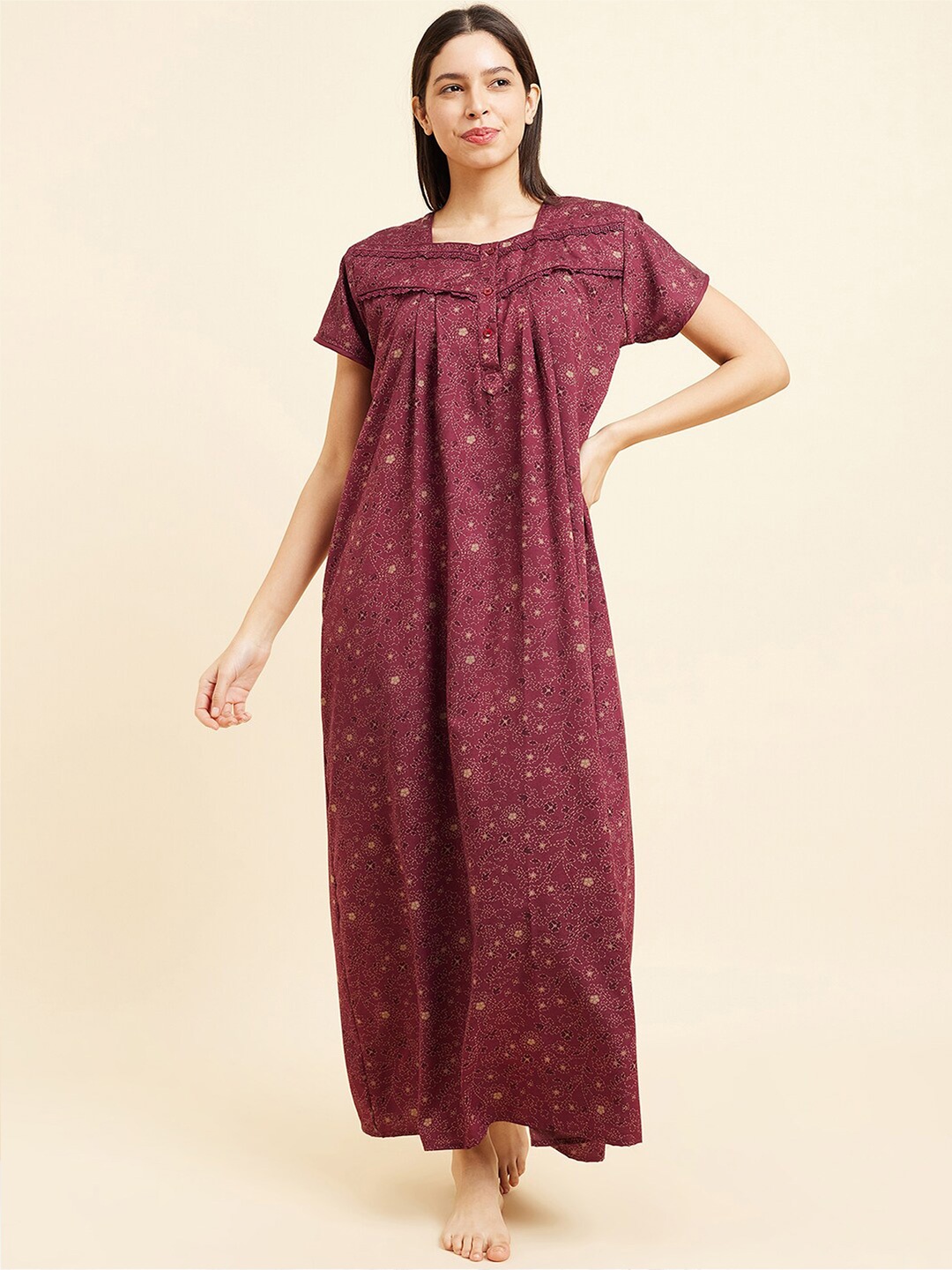 

Sweet Dreams Red Floral Printed Maxi Nightdress