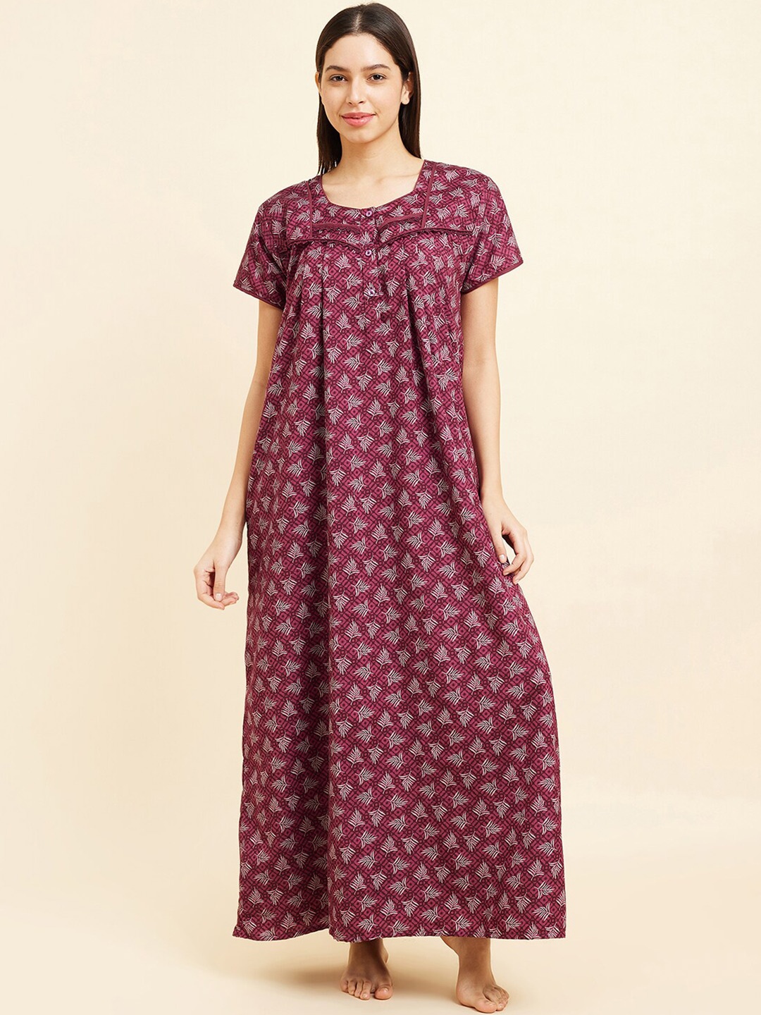 

Sweet Dreams Red Floral Printed Maxi Nightdress