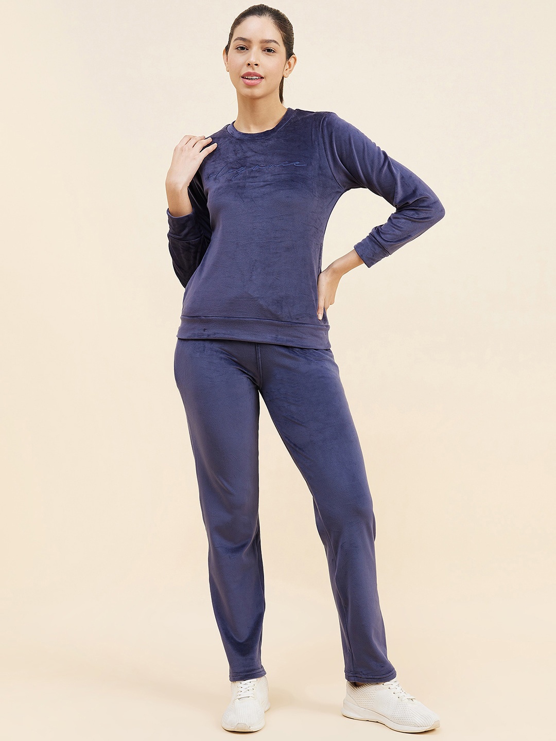 

Sweet Dreams Navy Blue Round Neck Sweatshirt & Trouser
