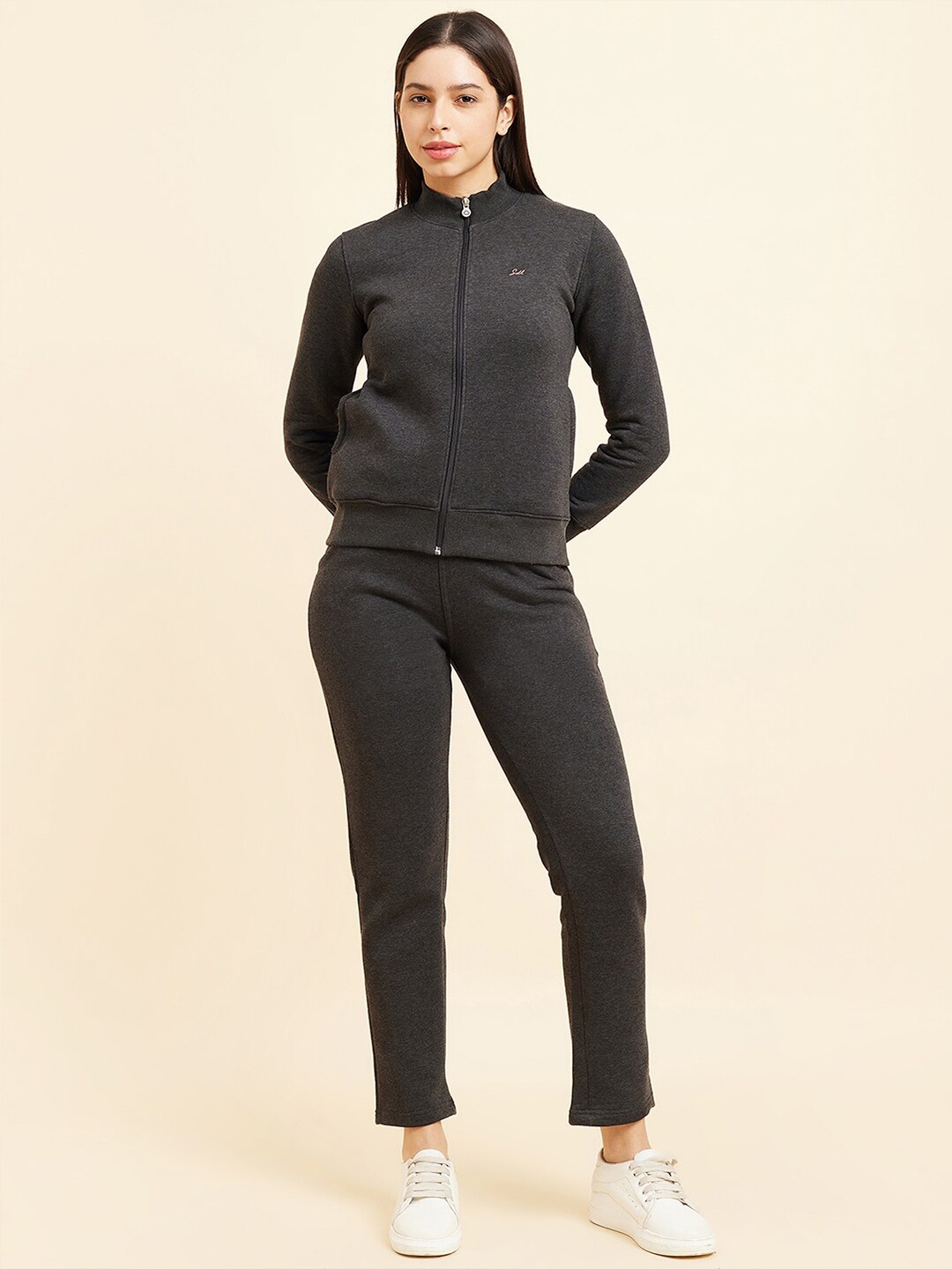 

Sweet Dreams Charcoal Mock Collar Sweatshirt & Trackpant