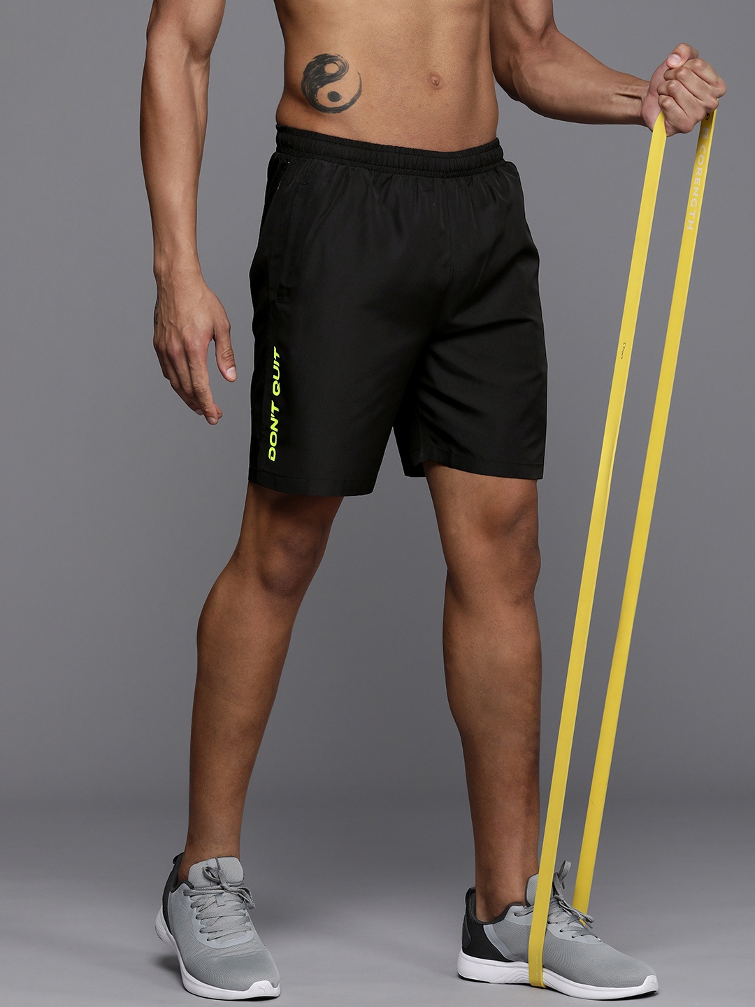 

HRX by Hrithik Roshan Men Typography Printed Training Sports Shorts, Black