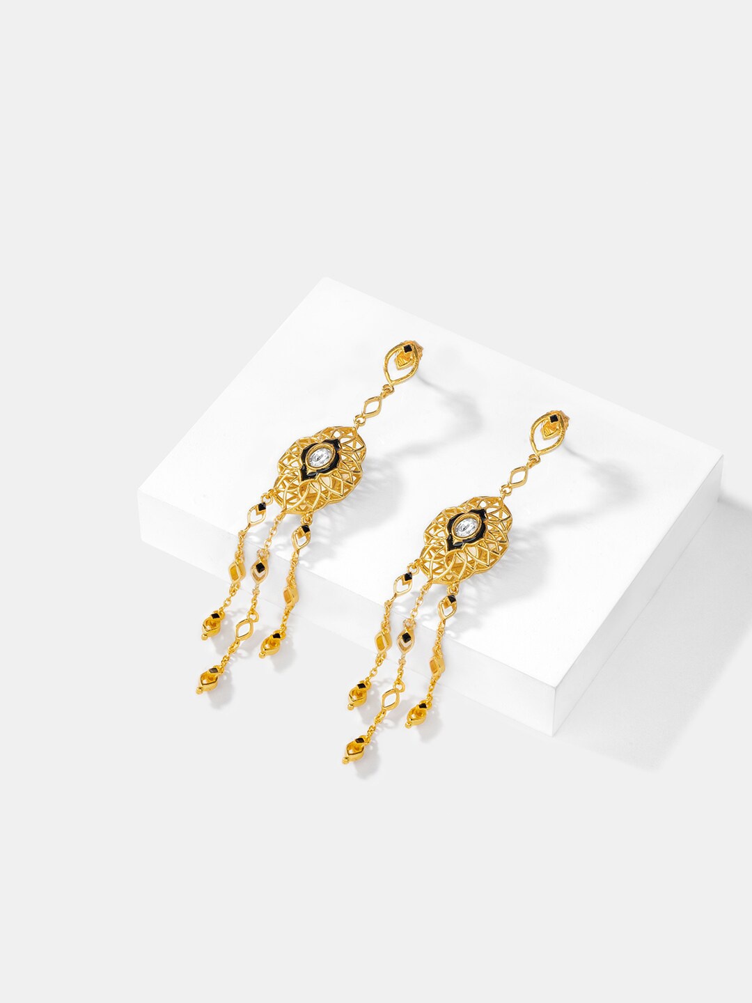 

SHAYA Gold Plated Contemporary Drop Earrings