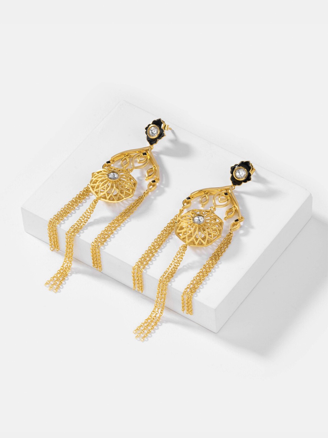 

SHAYA Gold Plated Contemporary Drop Earrings