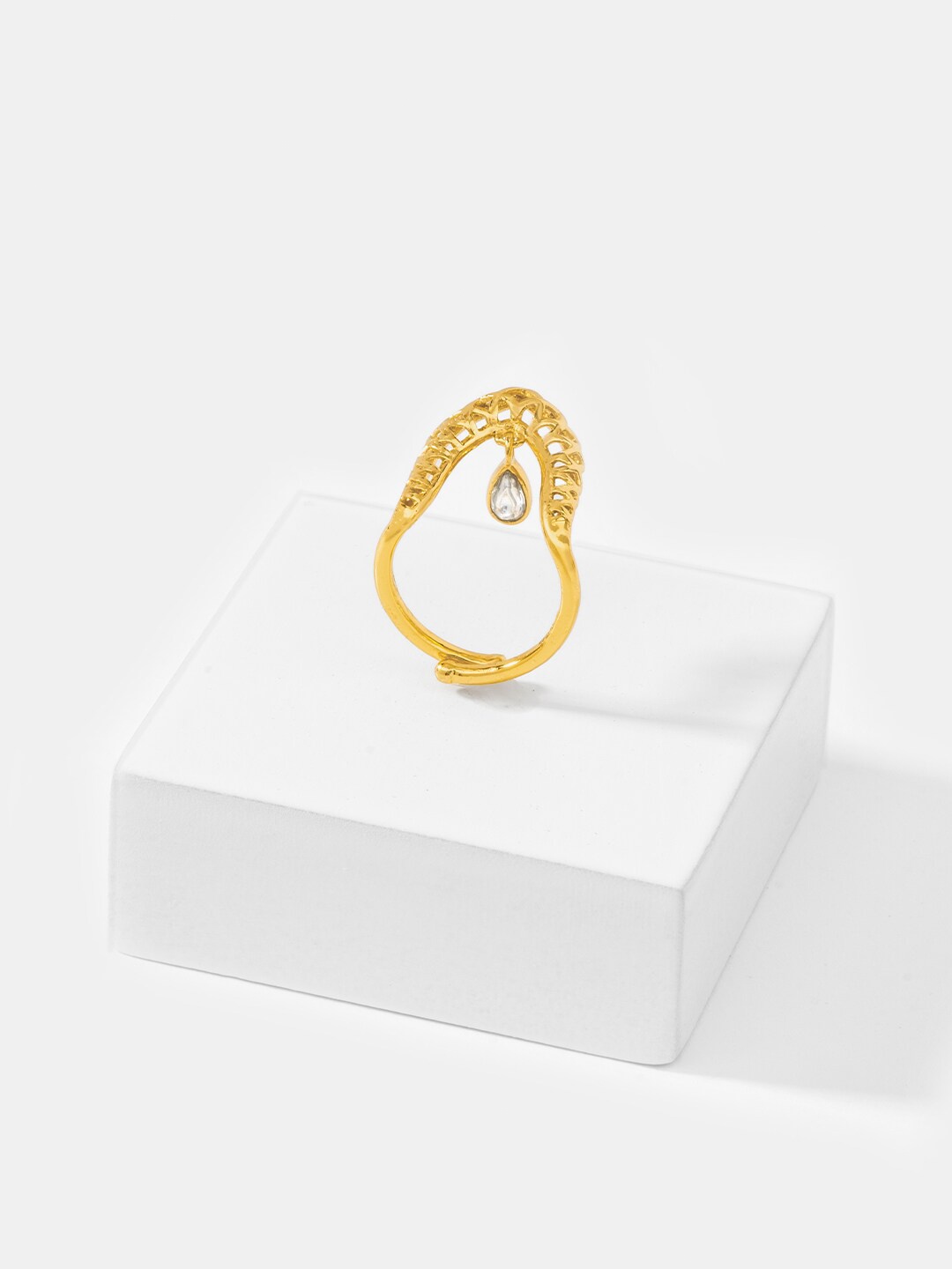 

SHAYA Gold Plated Stones Studded Finger Ring