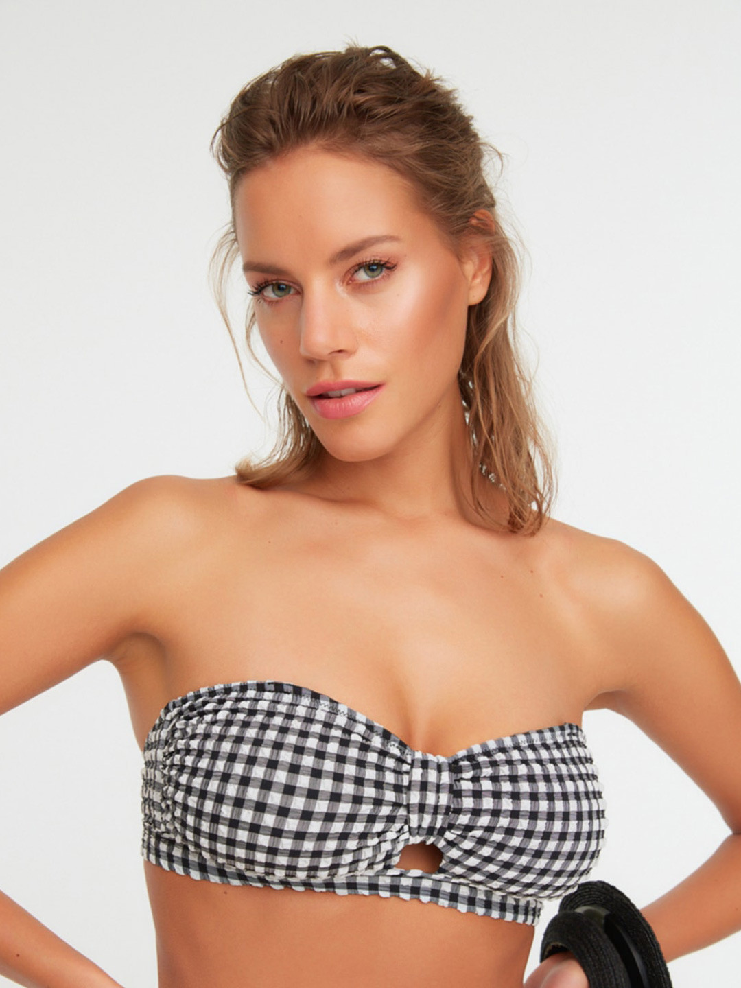 

Trendyol Checked Full Coverage All Day Comfort Lightly Padded Everyday Bra, Black