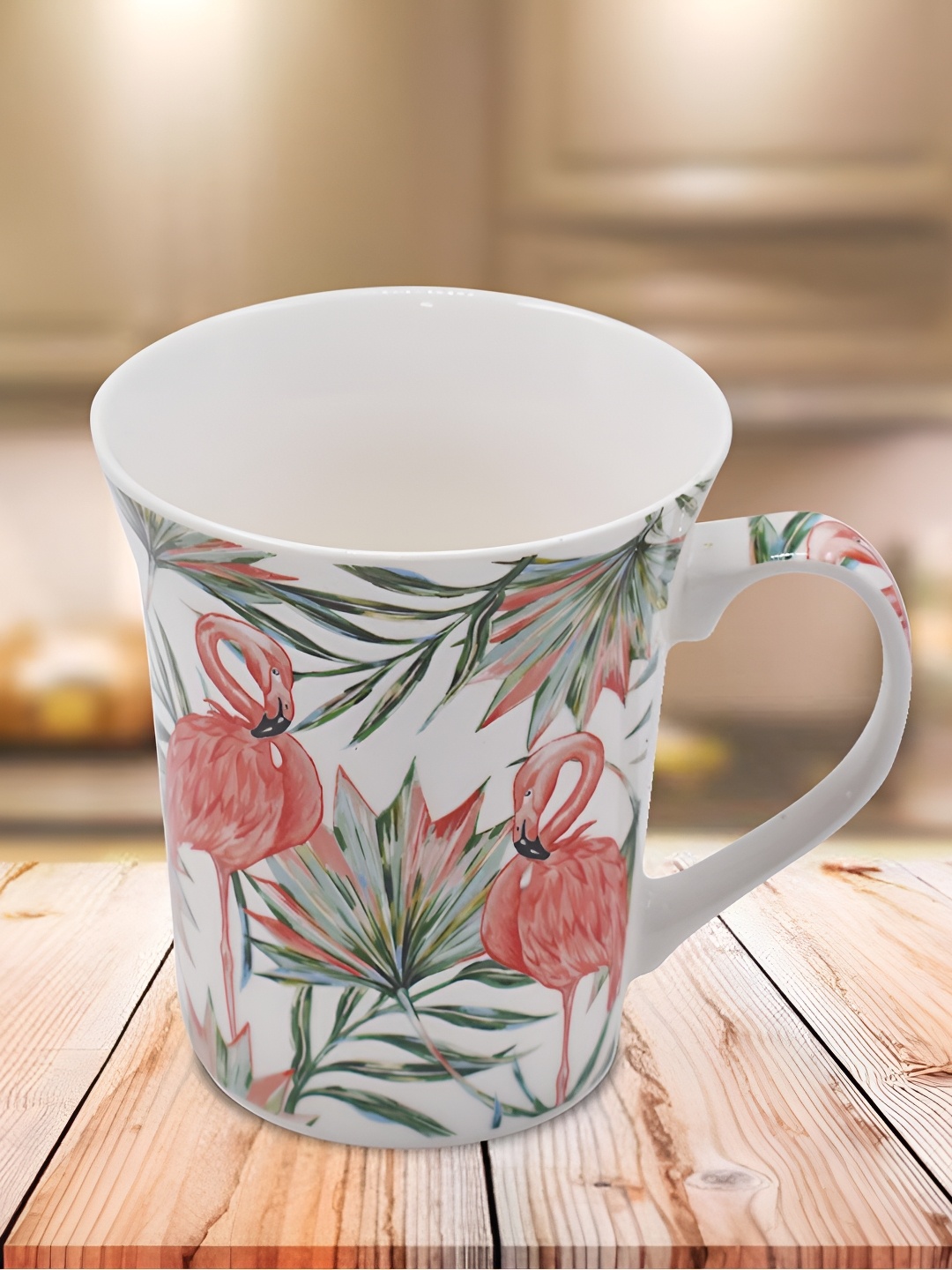 

Kookee White & Green Printed Ceramic Mug 325 ML