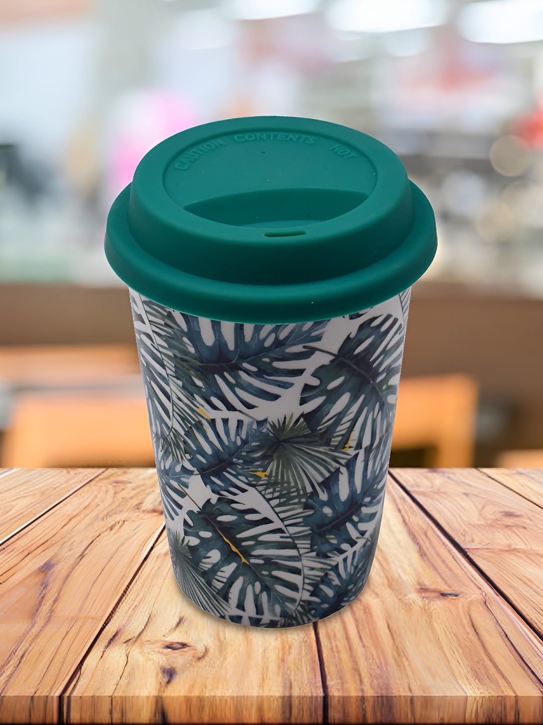 

Kookee Green & White Printed Ceramic Mug 350 ML