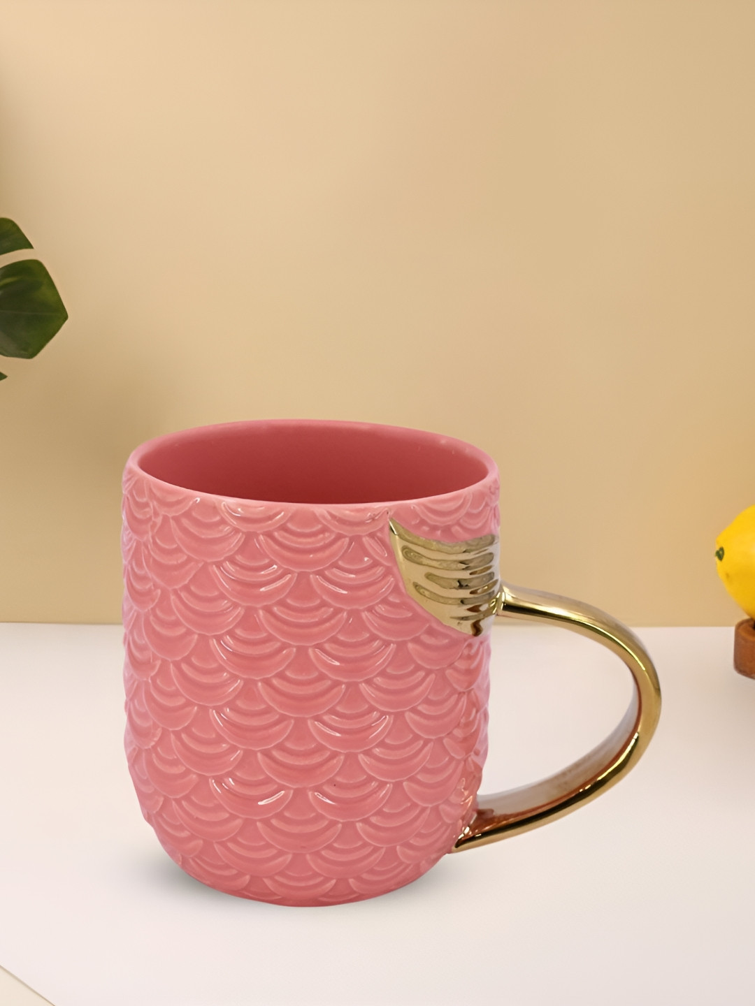 

Kookee Pink and GoldTond Printed Ceramic Mugs 325ml
