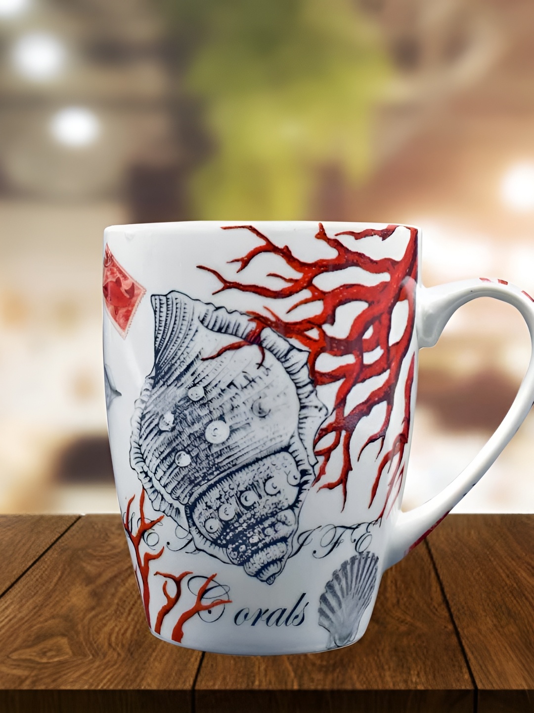 

Kookee White and Red Printed Ceramic Mugs 325 ml