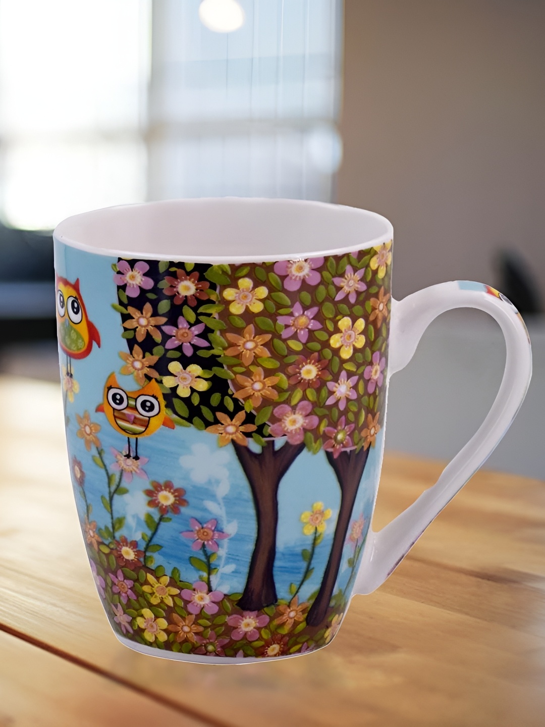 

Kookee Blue and Green Printed Ceramic Mugs 325 ml