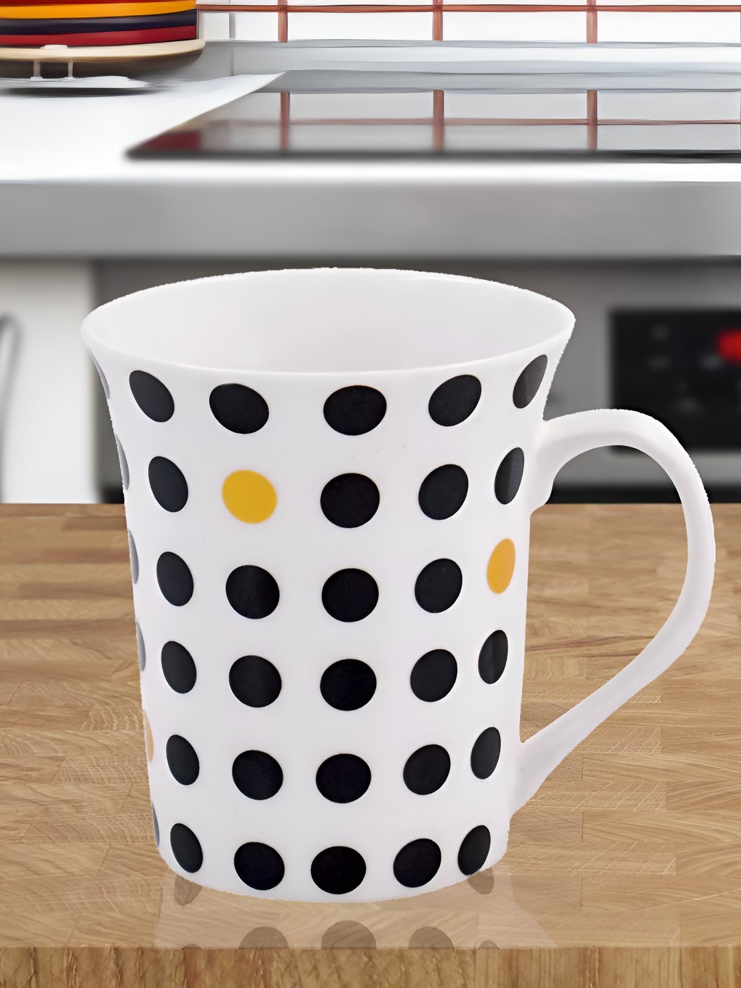 

Kookee White and Black Printed Ceramic Mugs 325 ml