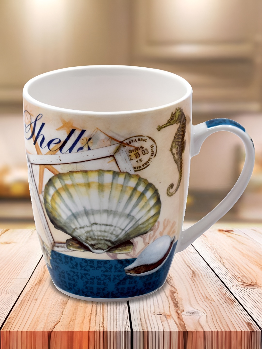 

Kookee Orange and White Printed Ceramic Mugs 325 ml