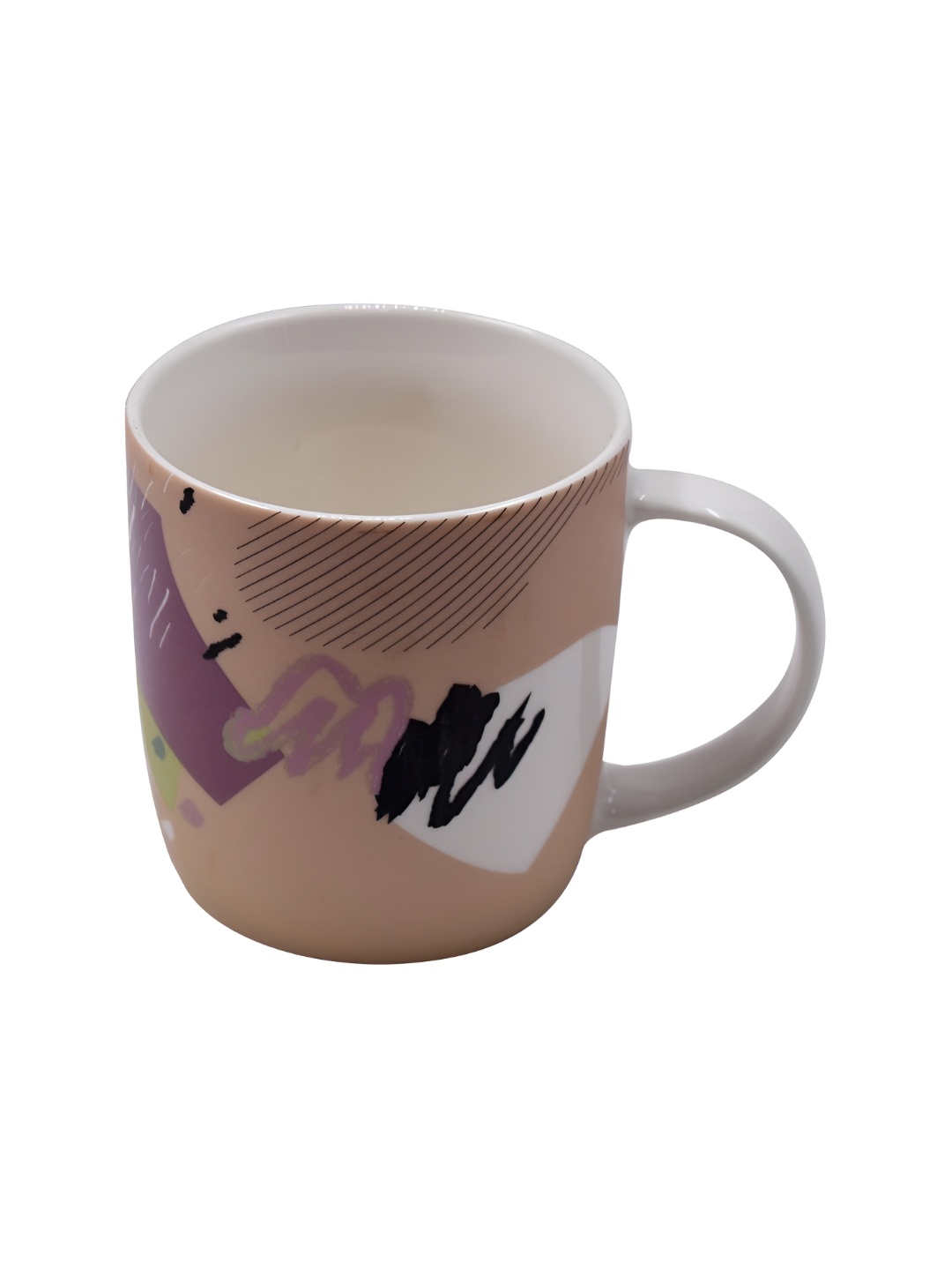 

Kookee White and Brown Printed Ceramic Mugs 325 ml