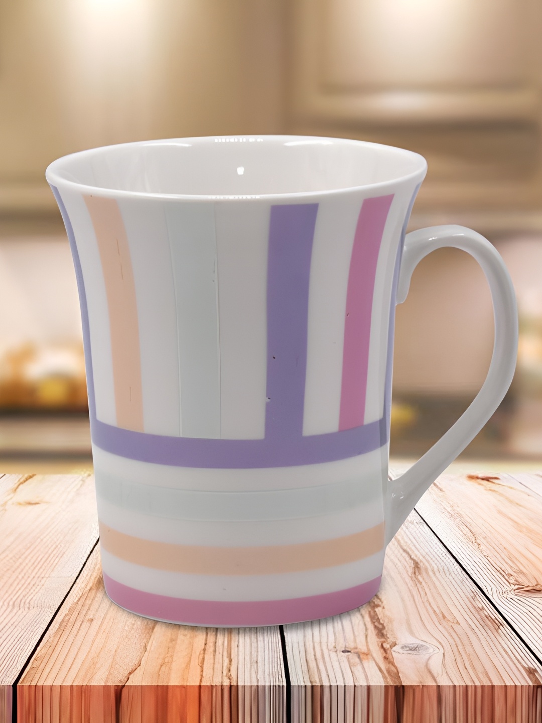 

Kookee White and Purple Printed Ceramic Mugs 325 ml