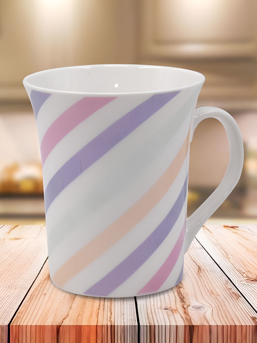 

Kookee White and Purple Printed Ceramic Mugs 325 ml