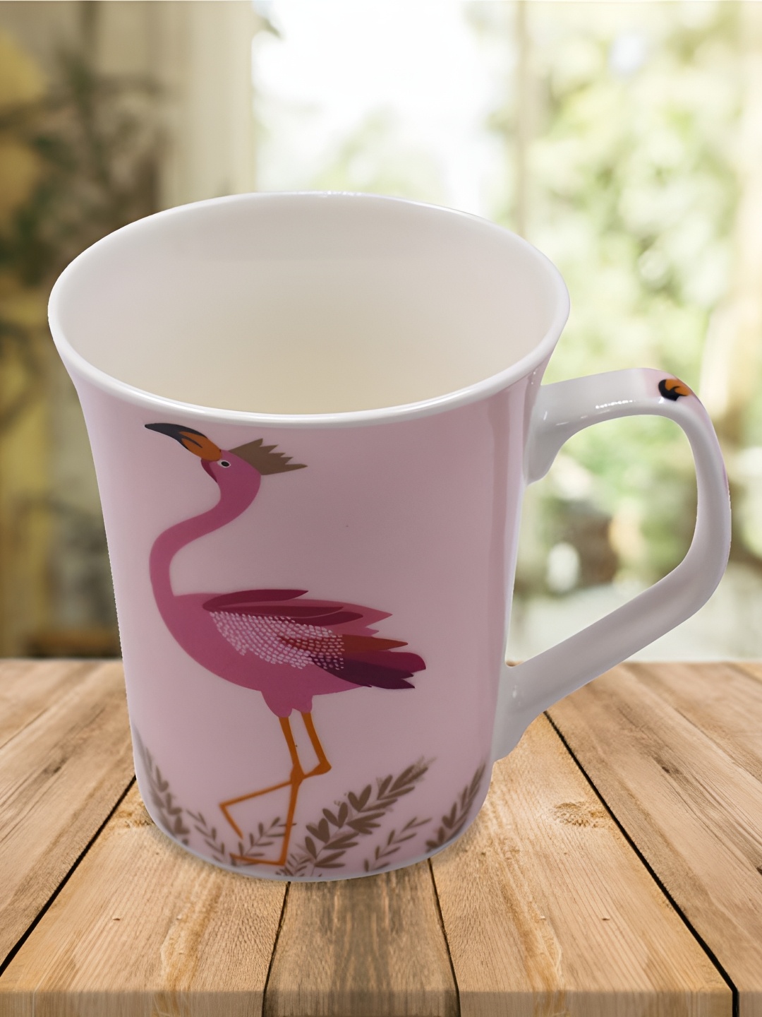 

Kookee White and Pink Printed Ceramic Mugs 325 ml