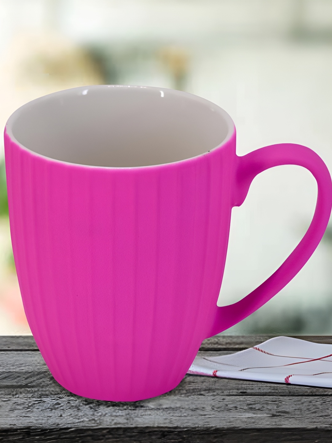 

Kookee Pink and White Printed Ceramic Mugs 325 ml