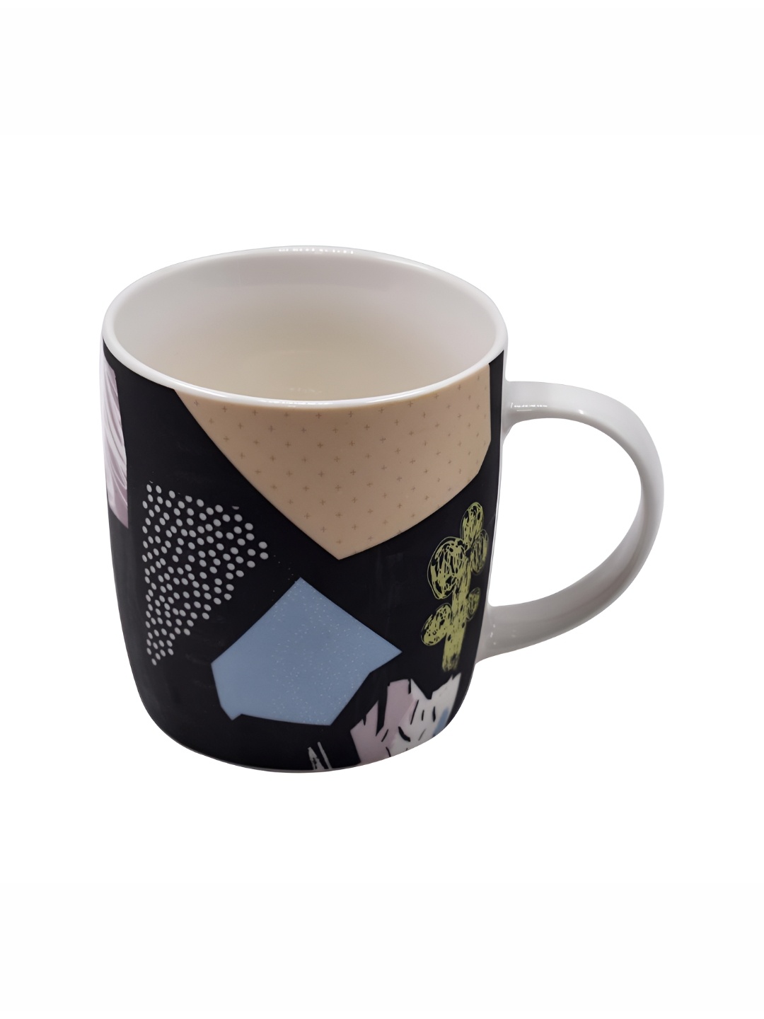 

Kookee Black & Blue Printed Ceramic Glossy Mug With Handle 325ml