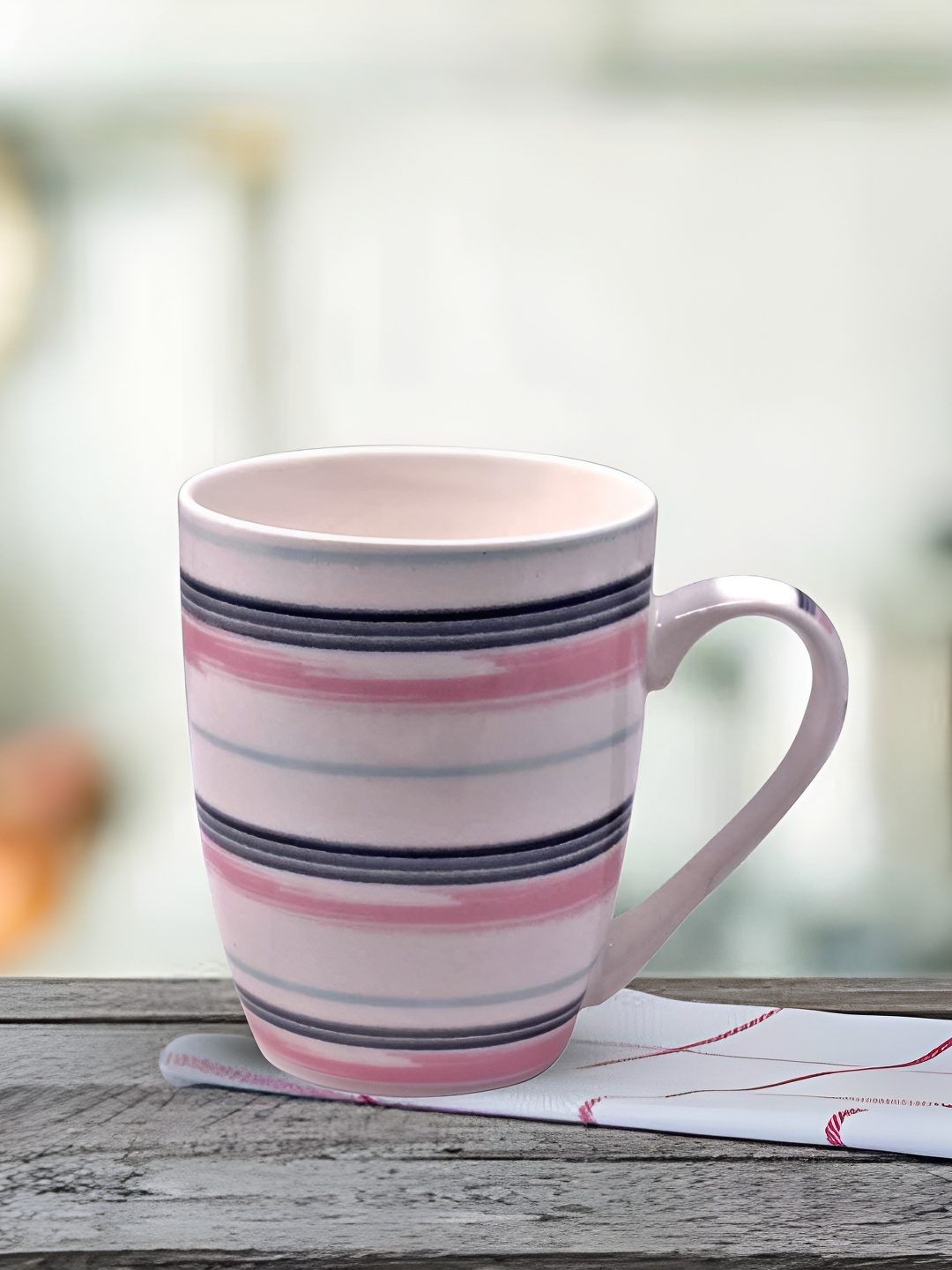 

Kookee White & Pink Ceramic Mug 325 ML