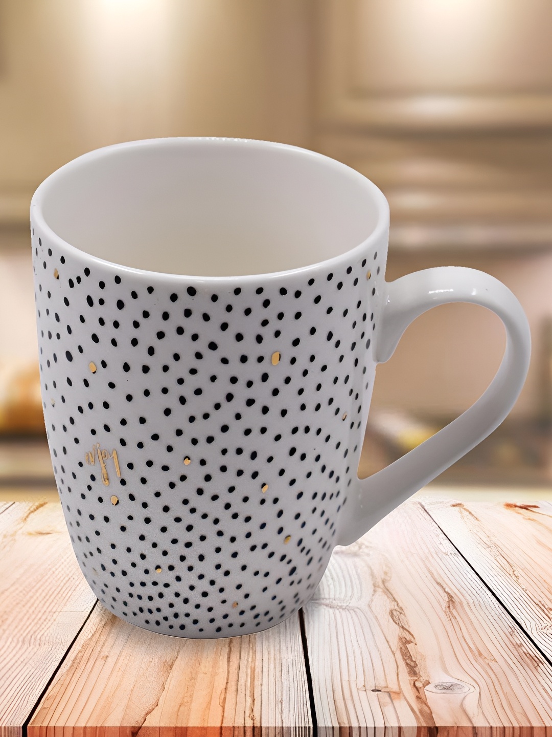 

Kookee White & Black Printed Ceramic Mug 325 ML