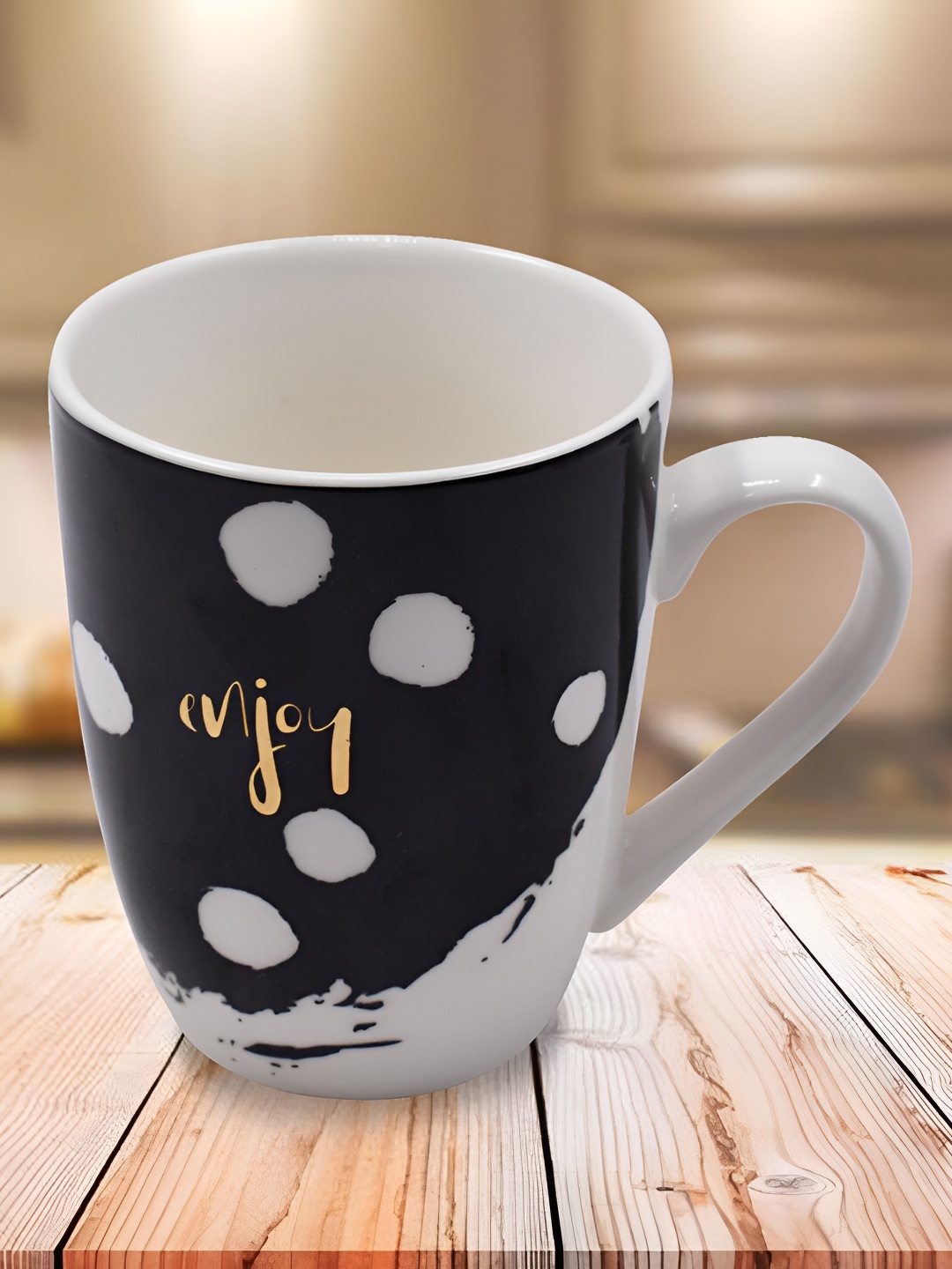 

Kookee Black & White Printed Ceramic Mug 325 ML