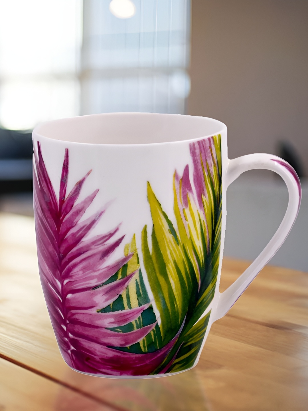 

Kookee White & Burgundy Printed Ceramic Glossy Mug 325 ml
