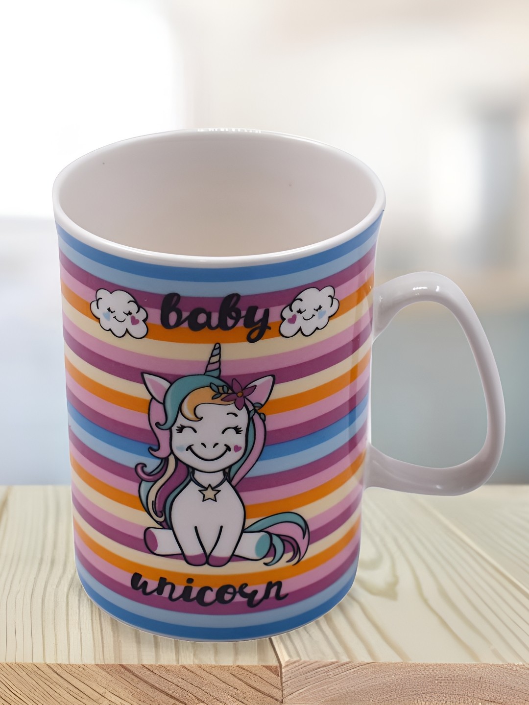 

Kookee White & Blue Printed Ceramic Mugs 325 ml