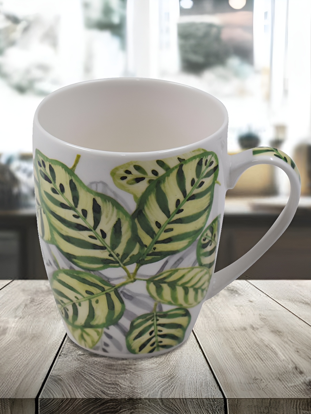 

Kookee White & Yellow Printed Ceramic Mug 325 ML