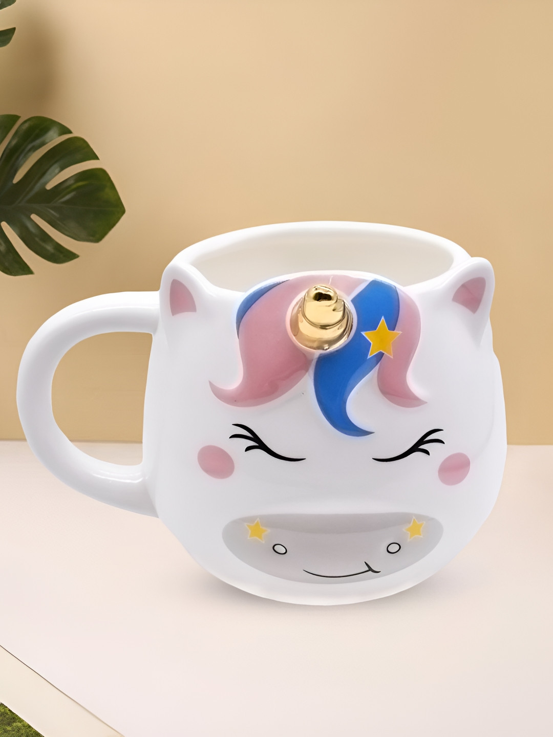 

Kookee White & Pink Printed Ceramic Coffee Mugs