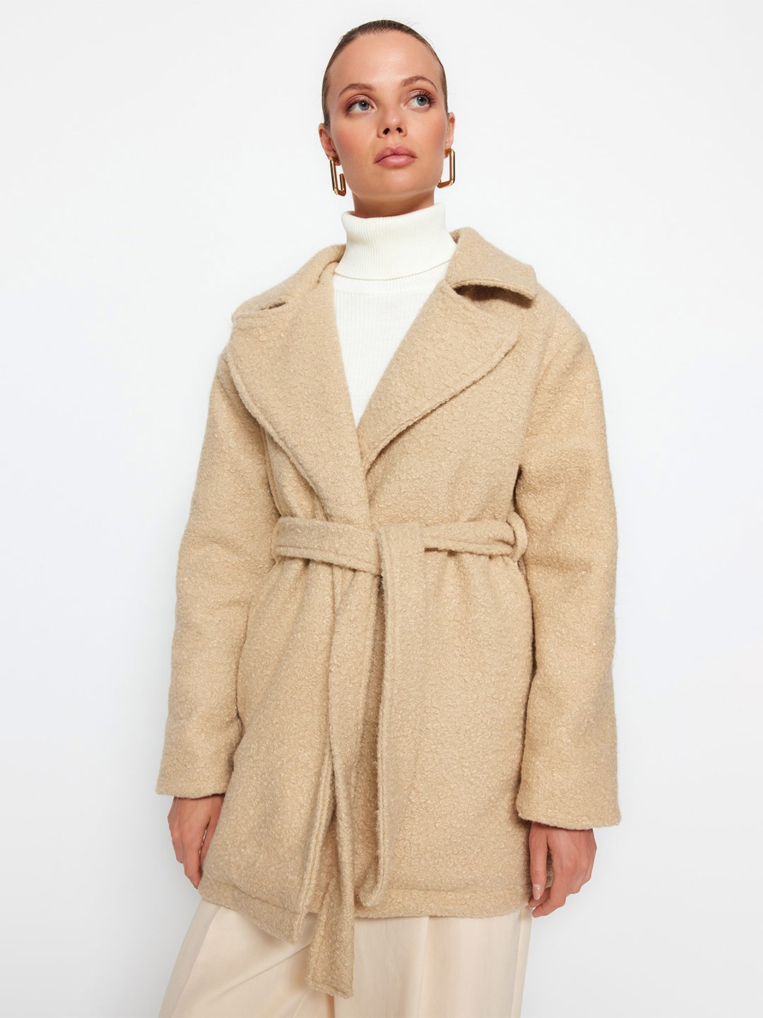 

Trendyol Long Sleeved Over Coats, Beige