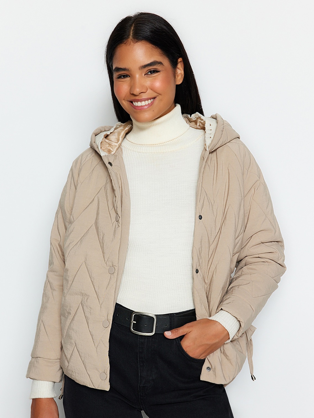 

Trendyol Hooded Padded Jacket, Beige