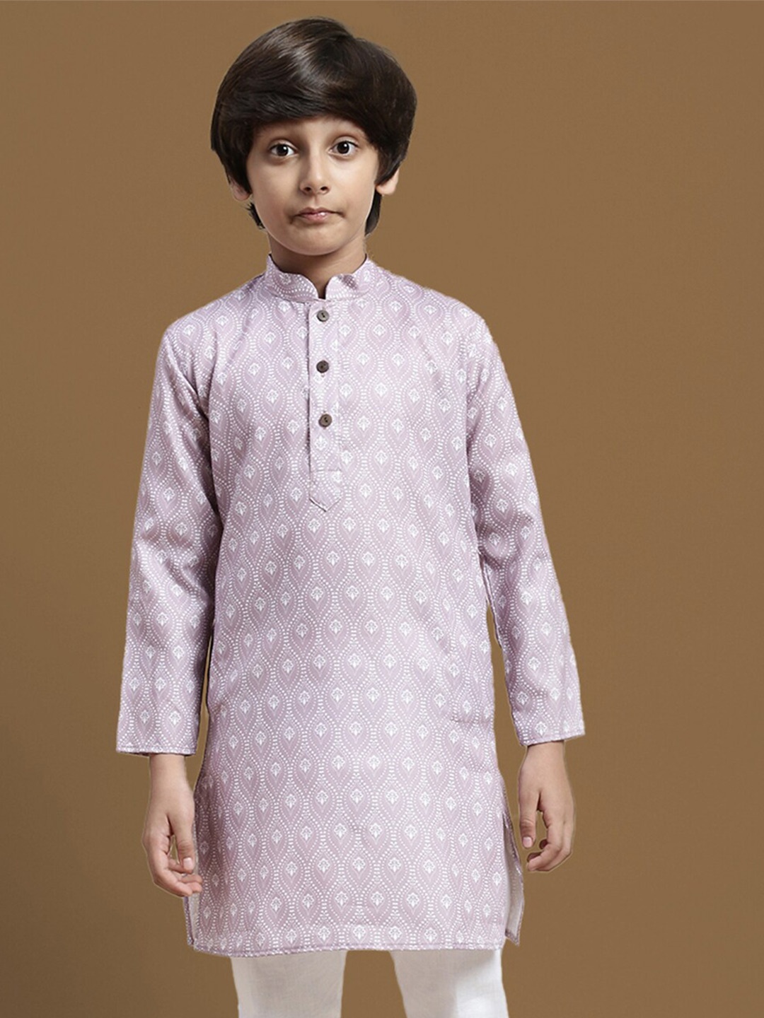 

Sanwara Boys Ethnic Motifs Printed Ethnic Straight Kurta, Purple