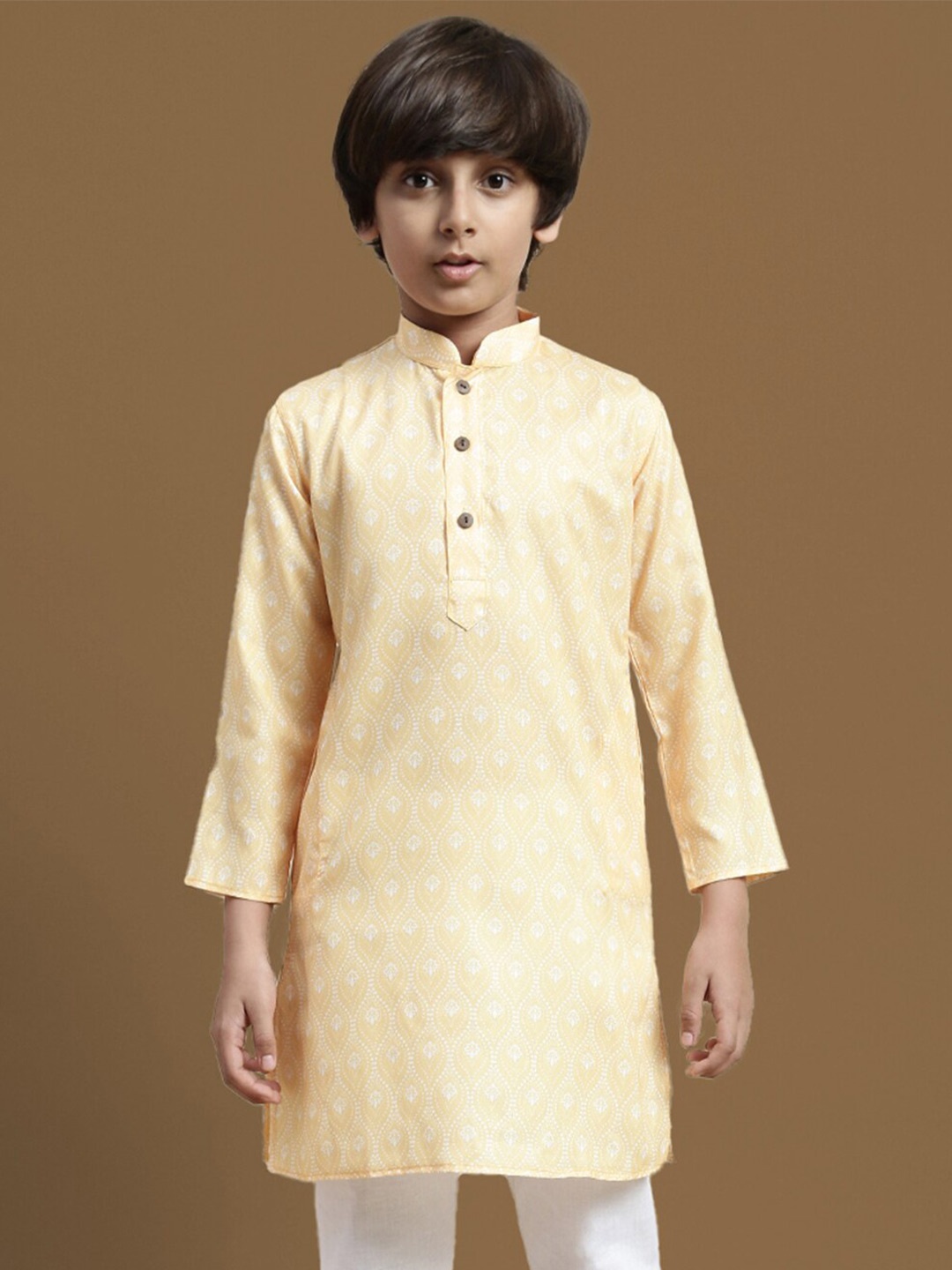 

Sanwara Boys Ethnic Motifs Printed Ethnic Straight Kurta, Yellow