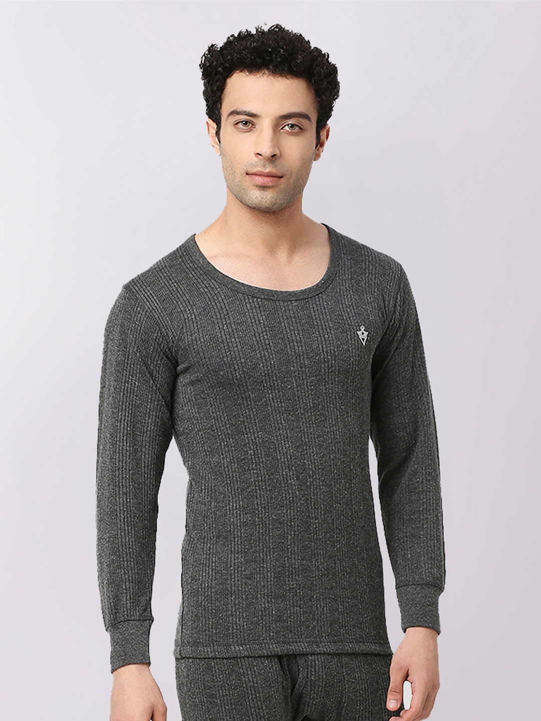 

VIP Men Ribbed Cotton Thermal Tops, Grey